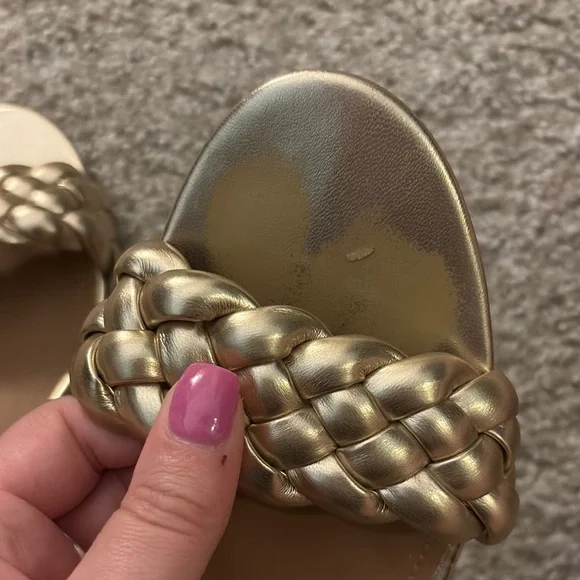 Steve Madden Metallic Gold Braided Sandals - Picture 5 of 5